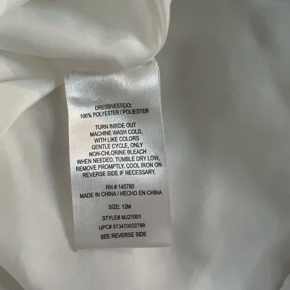 Mia Juliana White Ruffle Formal Dress 12 Month